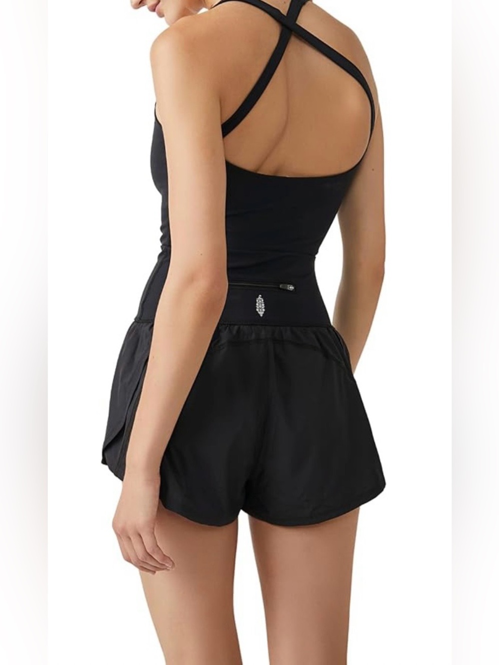 Free People Movement NWOT Righteous Runsie Black Romper Size XS